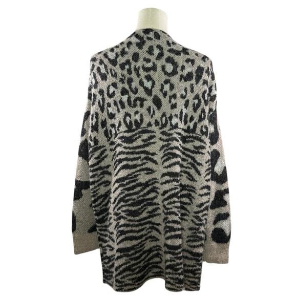 Wildfox Leopard Animal Print Wool Alpaca Mohair Blend Oversized Cardigan | XS - Picture 3 of 11